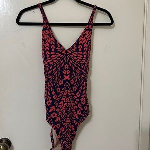 Medium; Red and Navy Swimsuit; Never Worn